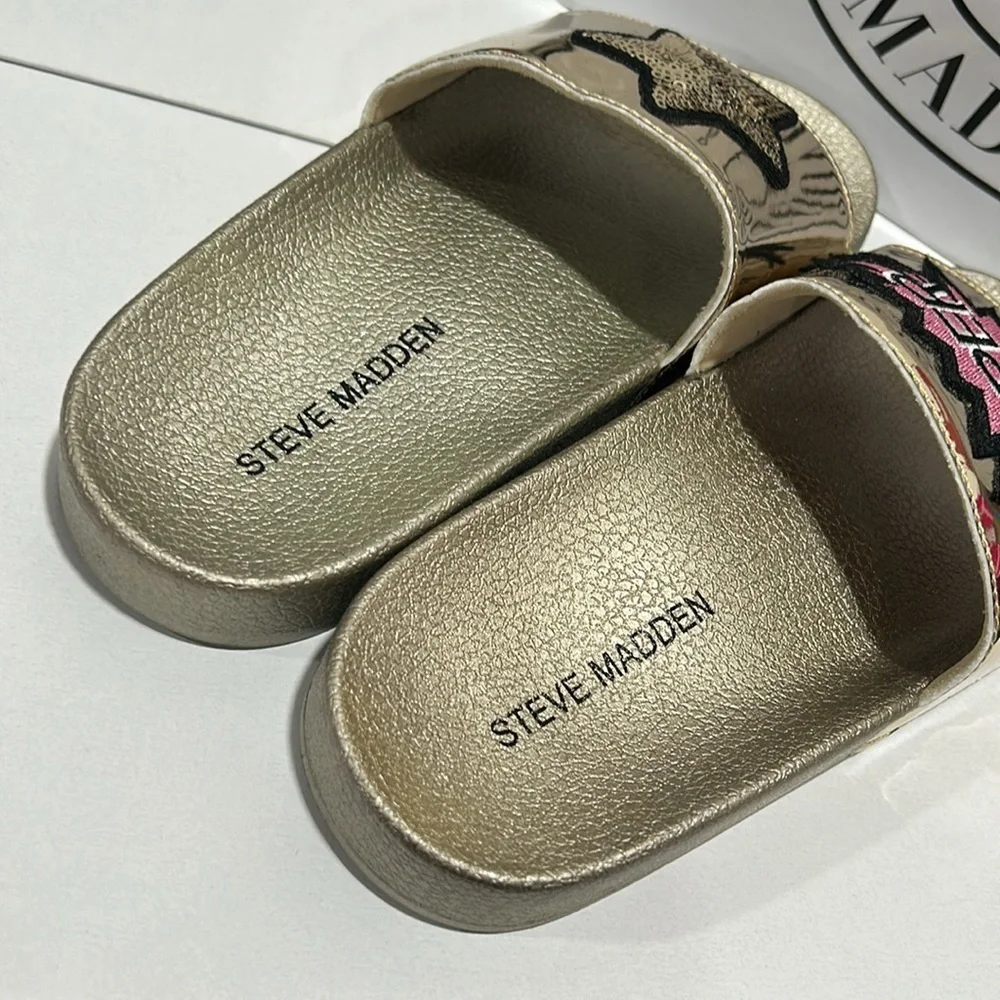 Steve Madden girls gold sandals NWT size 3